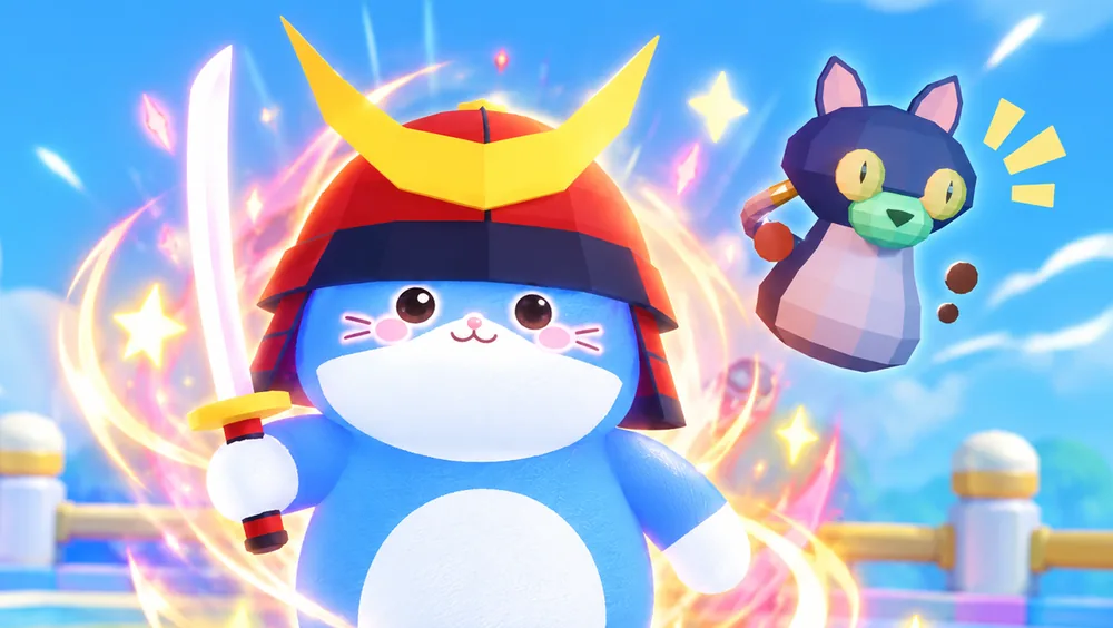 A cat with its equipped aura and buddy