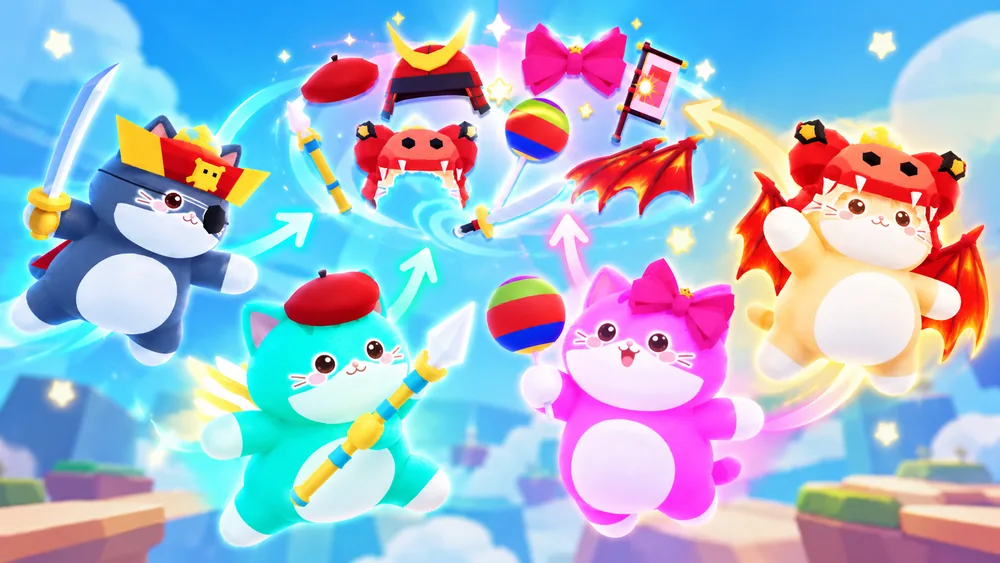 Mix and match hats, weapons, auras, and buddies across characters